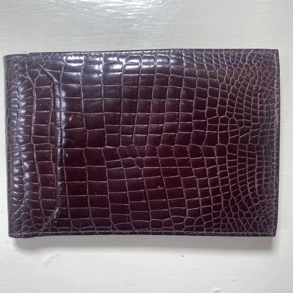 Fiocchi Crocodil-Calf Wallet‎ Brown Leather Nice Possible Vintage Men's Classic